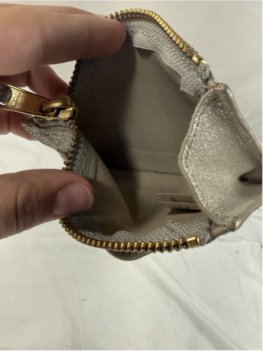 Anthropologie Silver Shiny suede 